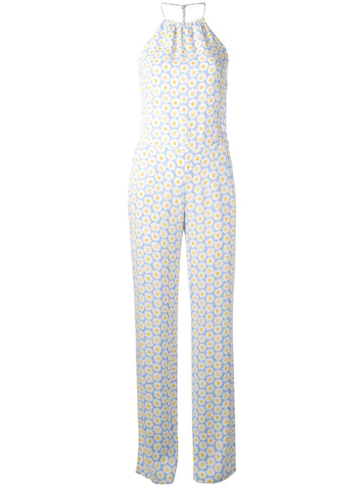 Love Moschino - Daisy Print Jumpsuit - Women - Polyester/viscose - 42, Blue, Polyester/viscose