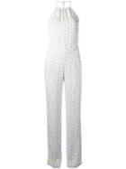 Love Moschino - Daisy Print Jumpsuit - Women - Polyester/viscose - 42, Blue, Polyester/viscose