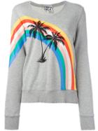 Pam & Gela - Printed Palm Trees Sweatshirt - Women - Cotton - M, Women's, Grey, Cotton