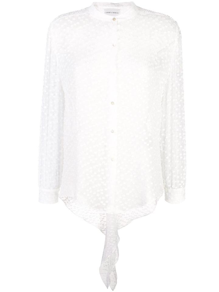 Carmen March Button Plumetti Blouse - White
