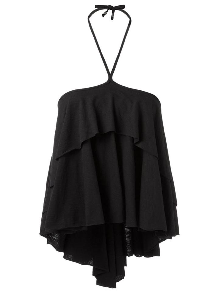 Andrea Bogosian Ruffled Top, Women's, Size: P, Black, Cotton