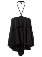 Andrea Bogosian Ruffled Top, Women's, Size: P, Black, Cotton