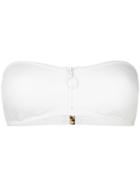 Stella Mccartney - Zip-front Bandeau Bikini Top - Women - Polyamide/polyester/spandex/elastane - S, White, Polyamide/polyester/spandex/elastane