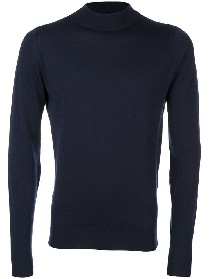 John Smedley Turtle-neck Jumper - Blue