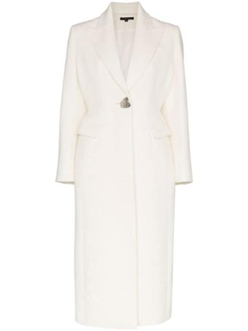 Blindness Single-breasted Coat - White