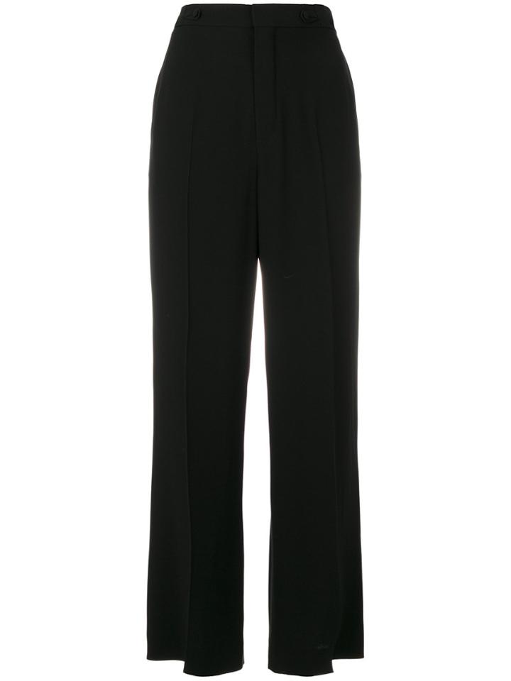 Chloé Cropped Flared Trousers - Black
