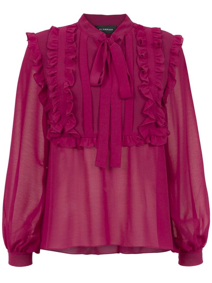 Olympiah Ruffled Bellizzi Blouse - Pink & Purple