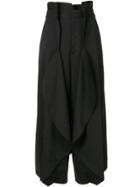 Enföld Draped Wide Leg Trousers - Black