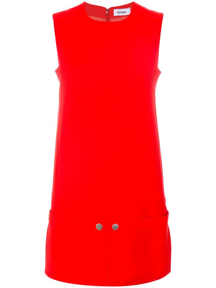 Courrèges Sleeveless Shift Dress - Red