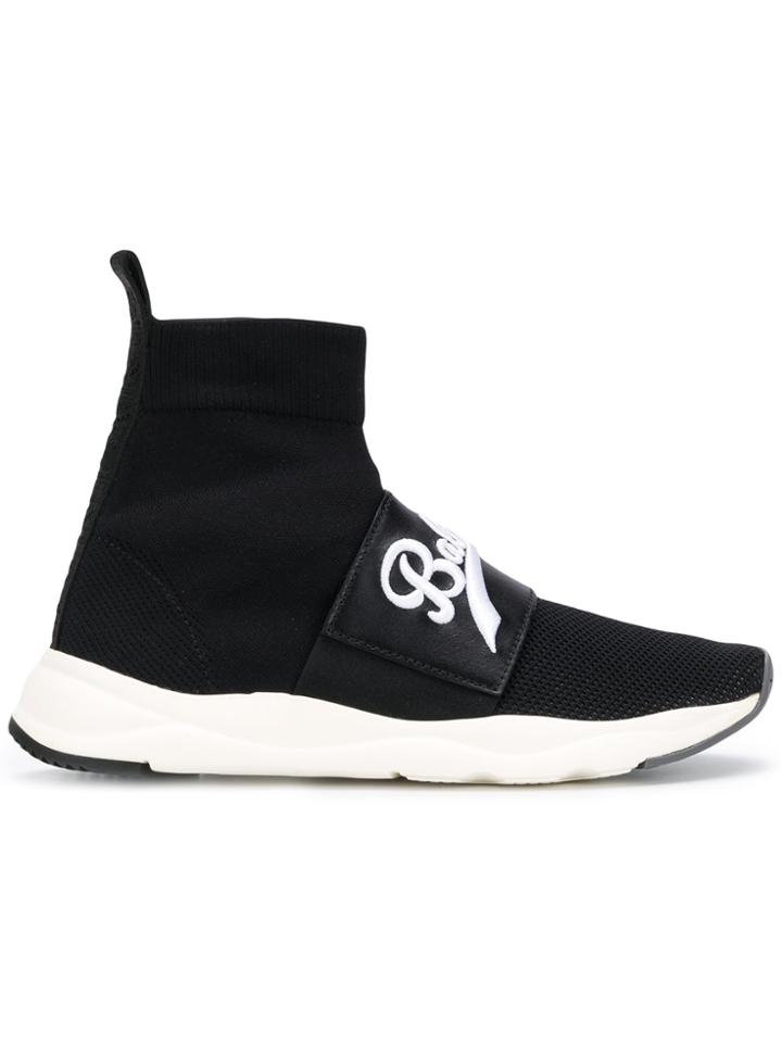 Balmain Cameron Embroidered Logo Sneakers - Black