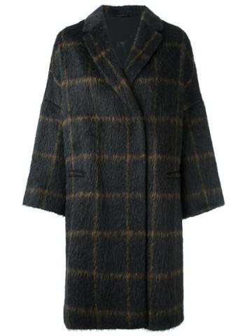 Brunello Cucinelli Fuzzy Wool Coat, Women's, Size: 42, Blue, Silk/acetate/cupro/virgin Wool
