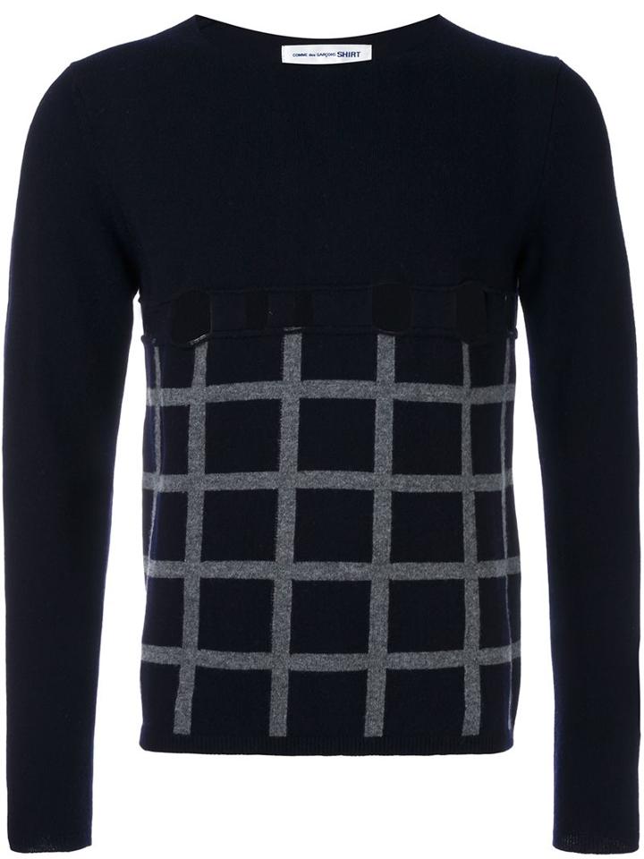 Comme Des Garçons Shirt Cut-out Grid Check Jumper