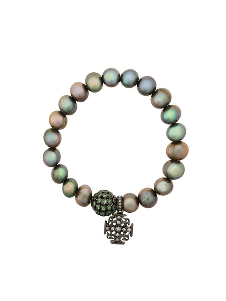 Loree Rodkin Pearl Diamond Charm Bracelet - Metallic