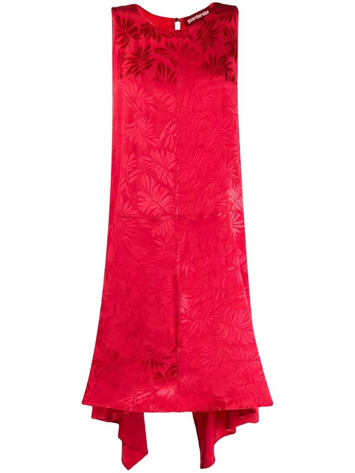 Guardaroba Loose Sleeveless Dress With Cape - Red