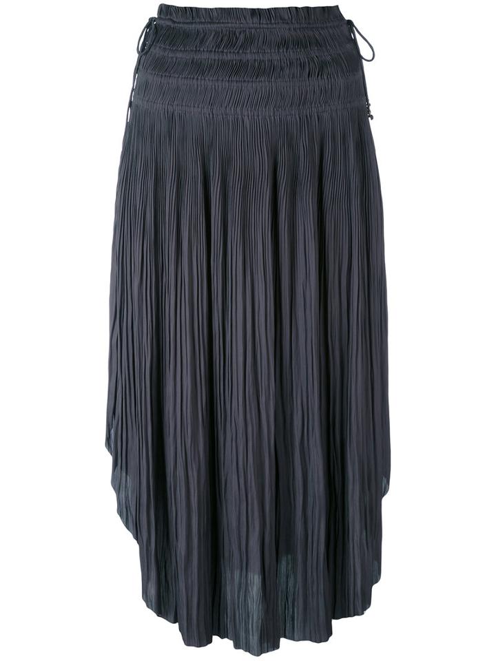 Ulla Johnson - Curved Pleated Skirt - Women - Polyester - 2, Grey, Polyester
