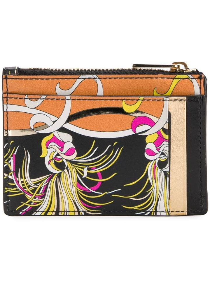 Emilio Pucci Gold Bordo Frida Print Key Case - Black