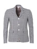 Thom Browne Checked Blazer, Men's, Size: 0, Blue, Silk/cotton/cupro