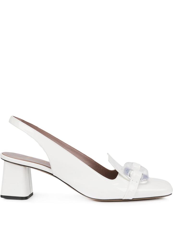 Rayne Lucite Toe Sling Back Sandals - White