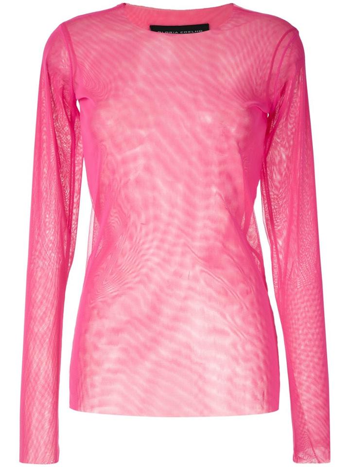 Gloria Coelho Tulle Sheer Blouse - Pink