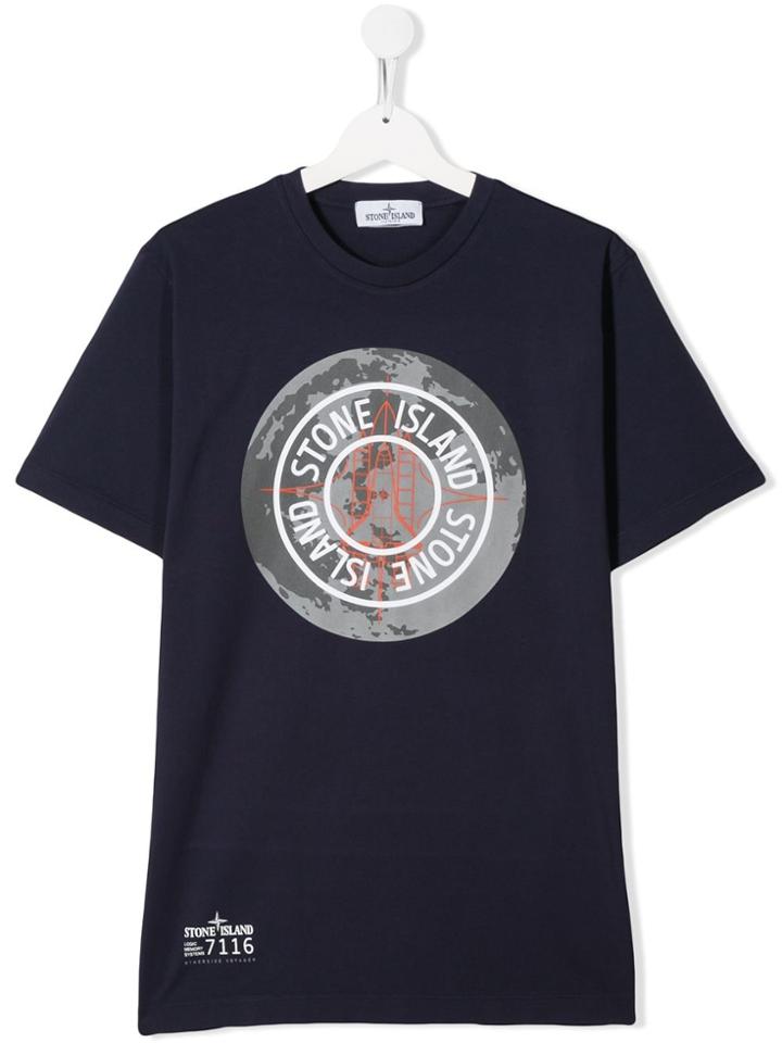 Stone Island Junior Teen 7116 Print T-shirt - Blue