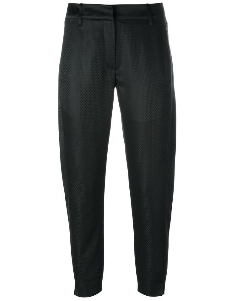 Ann Demeulemeester Jacquard Cropped Trousers, Women's, Size: 36, Black, Cotton/rayon/acetate/rayon