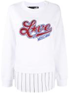 Love Moschino Sequin Embroidered Logo Sweatshirt - White