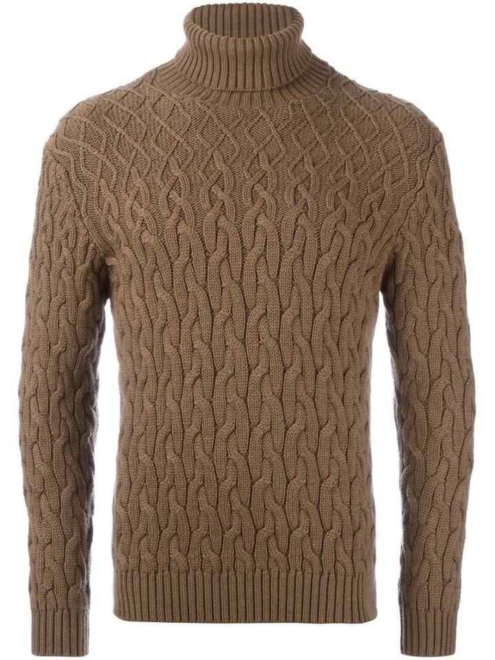 Etro Turtle Neck Jumper, Men's, Size: Medium, Brown, Wool