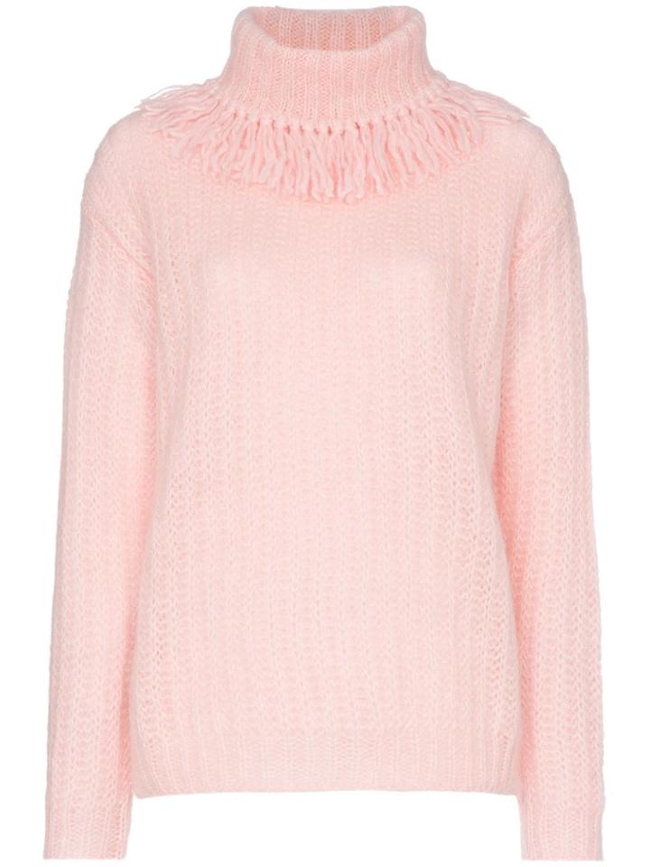 Miu Miu Fringe Roll Neck - Pink & Purple