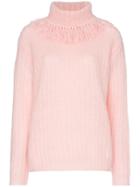 Miu Miu Fringe Roll Neck - Pink & Purple