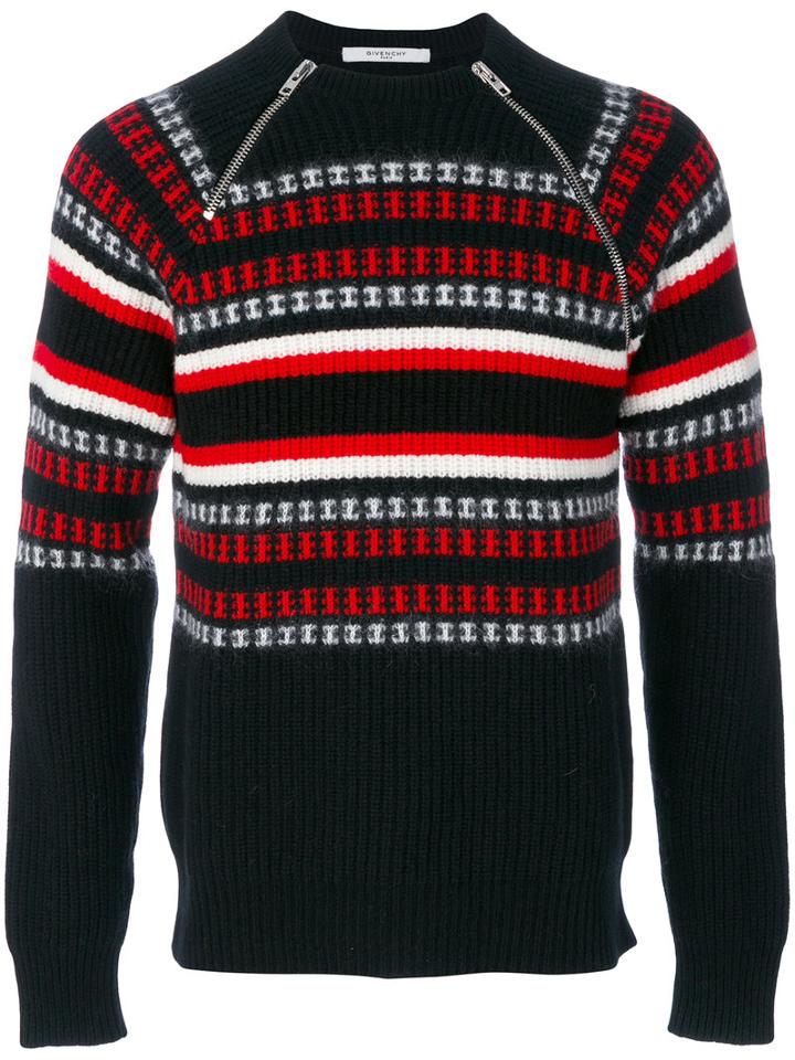 Givenchy - Cuban-fit Zip Detail Jumper - Men - Polyamide/viscose/mohair/wool - M, Black, Polyamide/viscose/mohair/wool