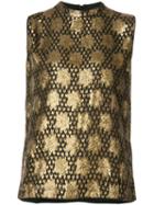Ganni Gold-tone Jacquard Tank, Women's, Size: 38, Grey, Viscose/metallic Fibre