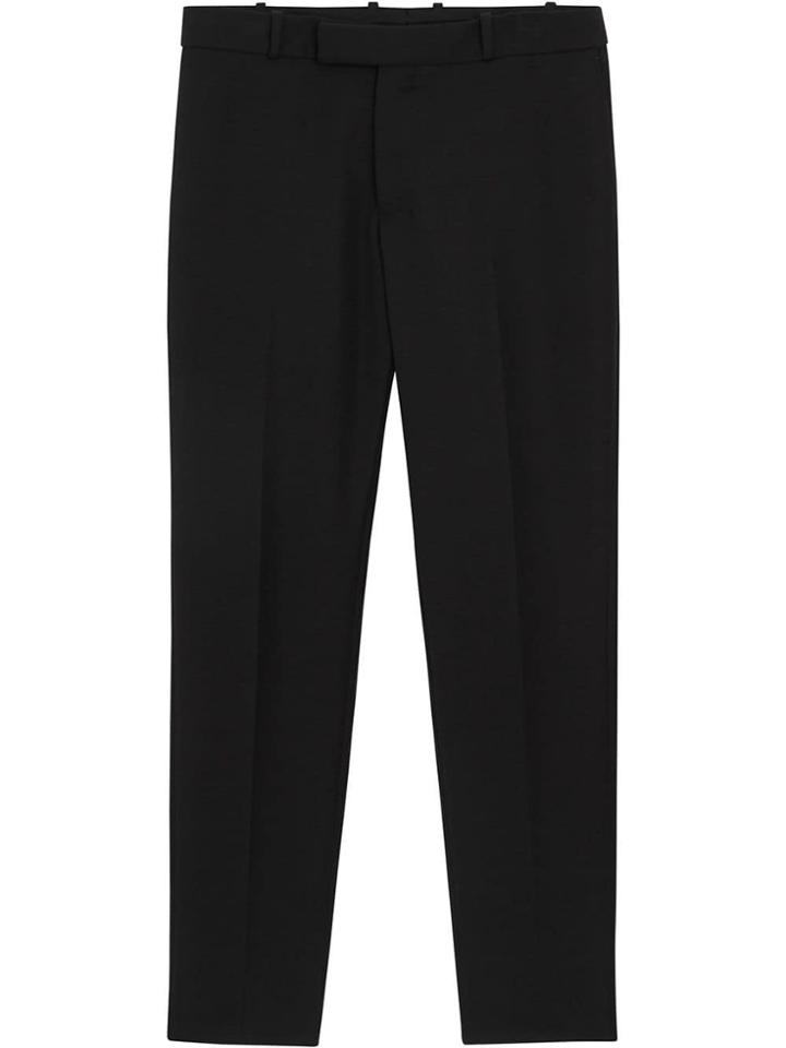 Burberry Soho Fit Bullion Stripe Wool Twill Tailored Trousers - Black