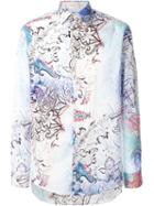 Etro Floral Print Shirt, Men's, Size: 41, White, Cotton/silk