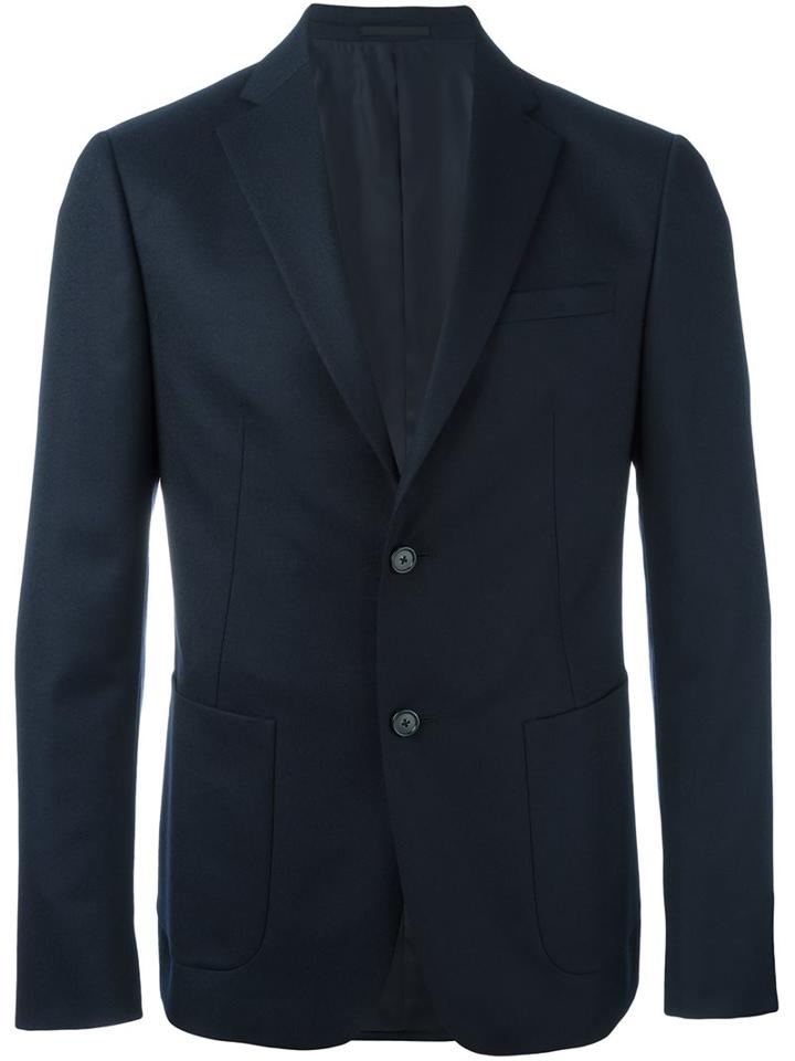 Z Zegna Two Button Blazer, Men's, Size: 50, Blue, Cupro/wool