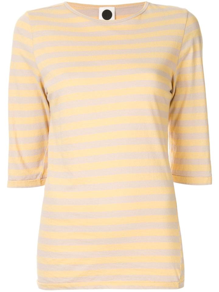 Bassike Striped Heritage 3/4 Length Top - Yellow