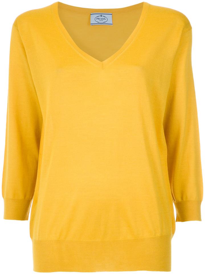 Prada Prada P24q77 F0080 Wool Or Fine Animal Hair->cashmere - Yellow &