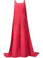 Rosie Assoulin 'superhero Detachable Cape' Jumpsuit - Red