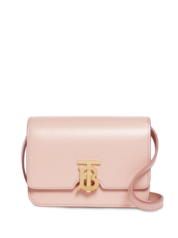 Burberry Mini Leather Tb Bag - Pink