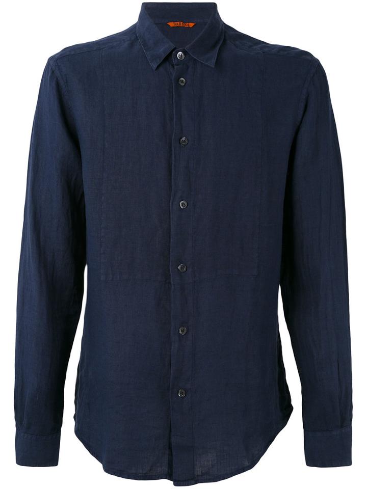 Barena - Long-sleeve Shirt - Men - Linen/flax - 48, Blue, Linen/flax