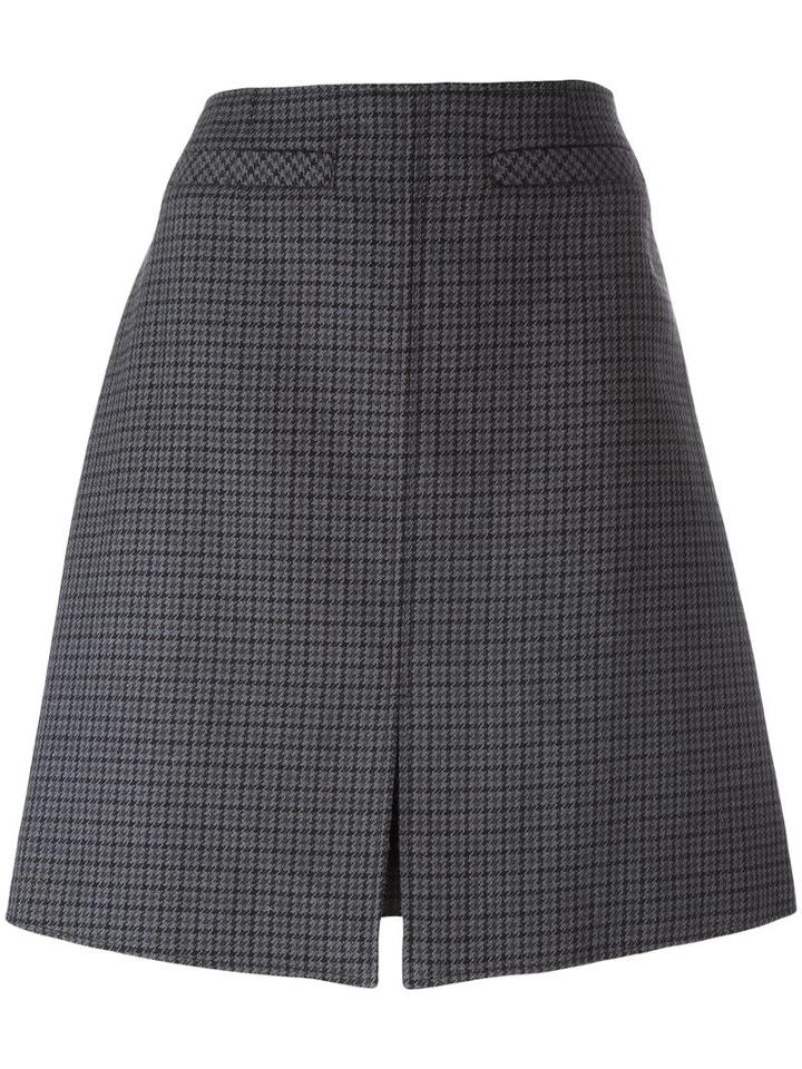 Courrèges Plaid A-line Skirt, Women's, Size: 36, Blue, Cupro/wool