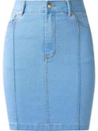 Amapô High Waist Fitted Denim Skirt