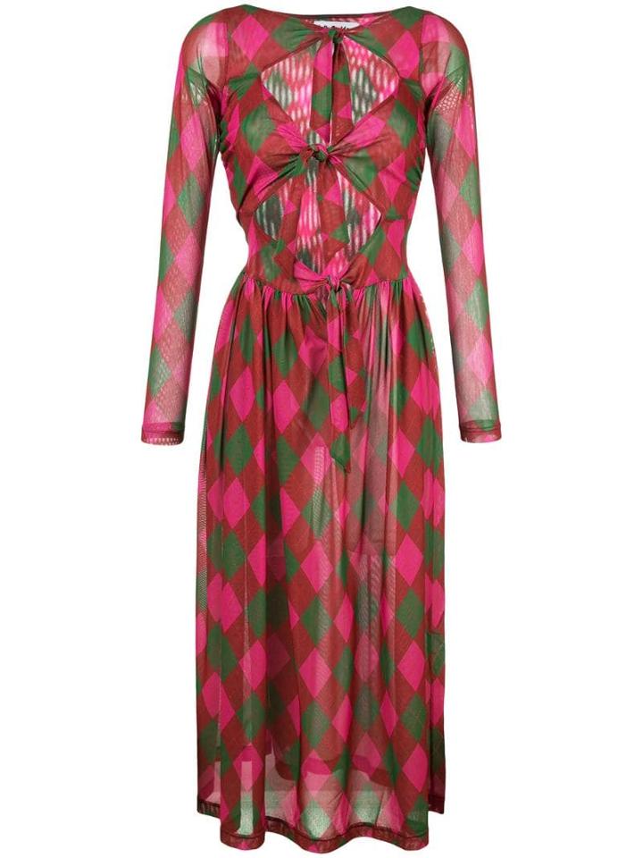 Molly Goddard Rhombus Print Midi Dress - Multicolour