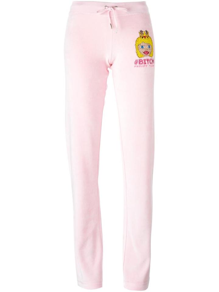 Philipp Plein Jo Track Pants, Women's, Size: Xl, Pink/purple, Cotton/modal/polyester
