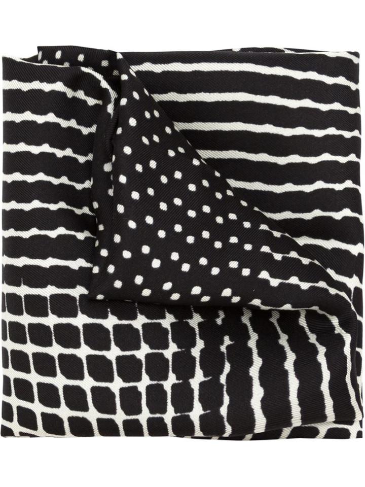 Haider Ackermann Mixed Print Scarf, Men's, Black, Silk