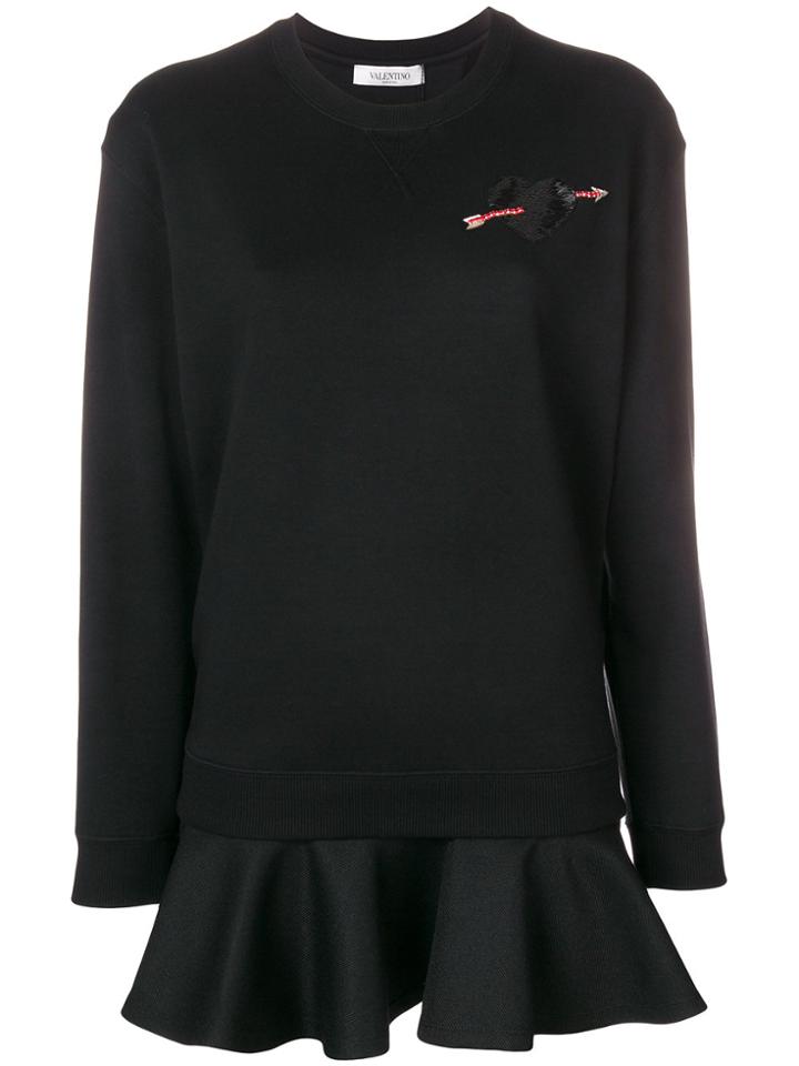 Valentino Embellished Heart Jumper - Black