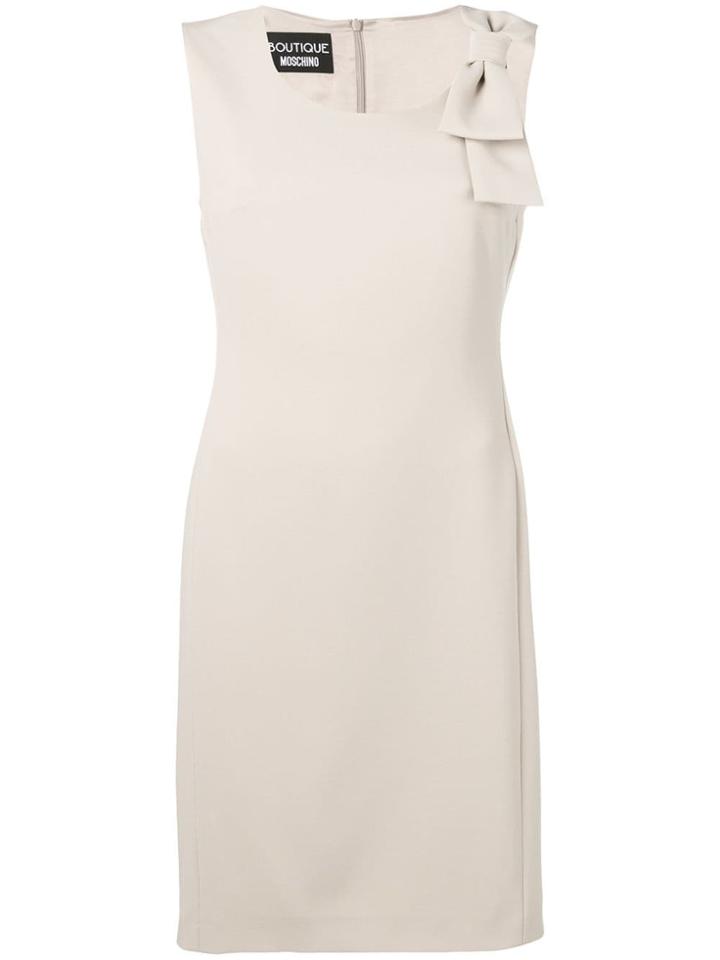 Boutique Moschino Bow Shift Dress - Neutrals