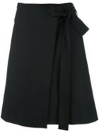 Luisa Cerano Front Knot Flared Skirt, Women's, Size: 40, Black, Cotton/polyamide/spandex/elastane