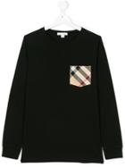Burberry Kids Teen Check Pocket Sweatshirt - Black