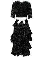 Giambattista Valli Ruffle And Tiered Dress - Black
