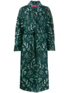 F.r.s For Restless Sleepers Belted Floral Print Coat - Green